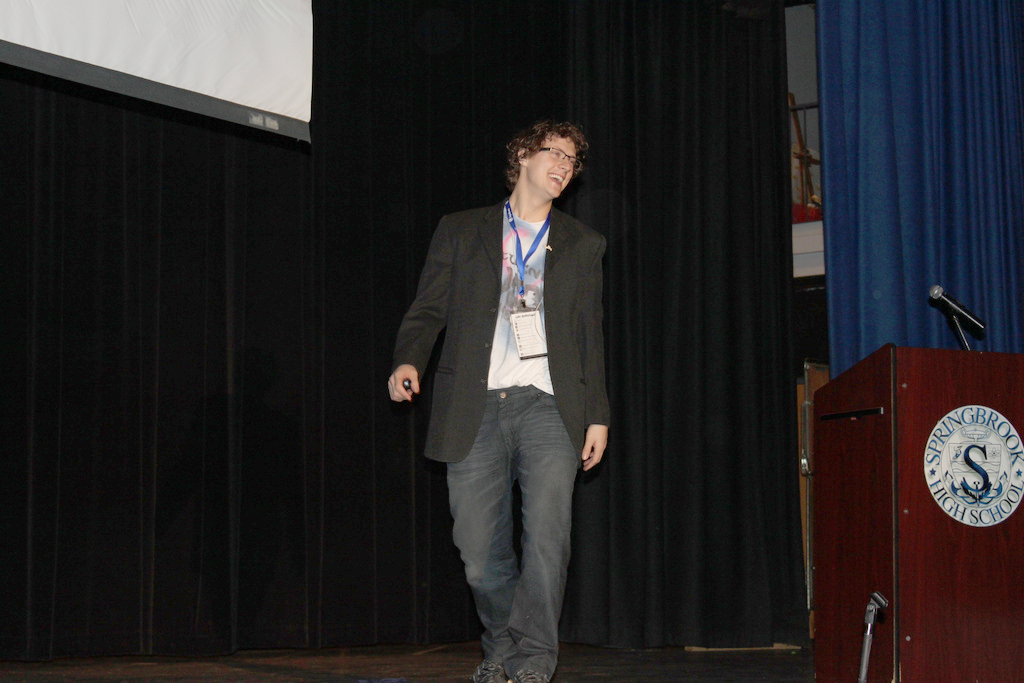 Zac Gordon teaching web design at Springbrook High School